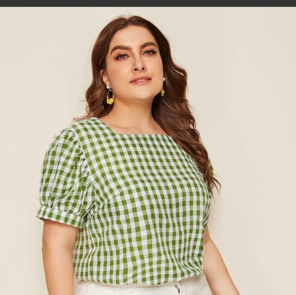 J. Crew Tops - J. Crew Short Sleeve Gingham Top Size 8
